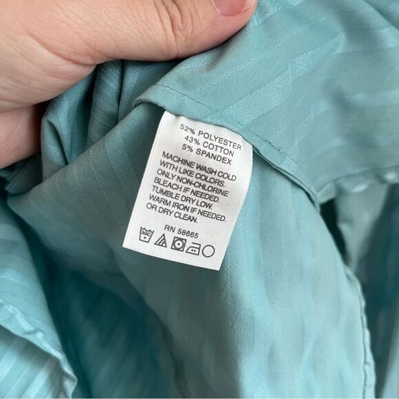 Classiques entier blue button up collar shirt long sleeve diagonal stripe large - Picture 3 of 4